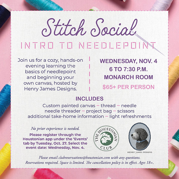 Stitch Social: Intro to Needlepoint