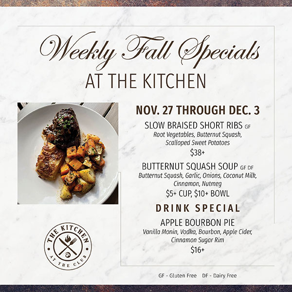 Weekly Fall Specials at The Kitchen