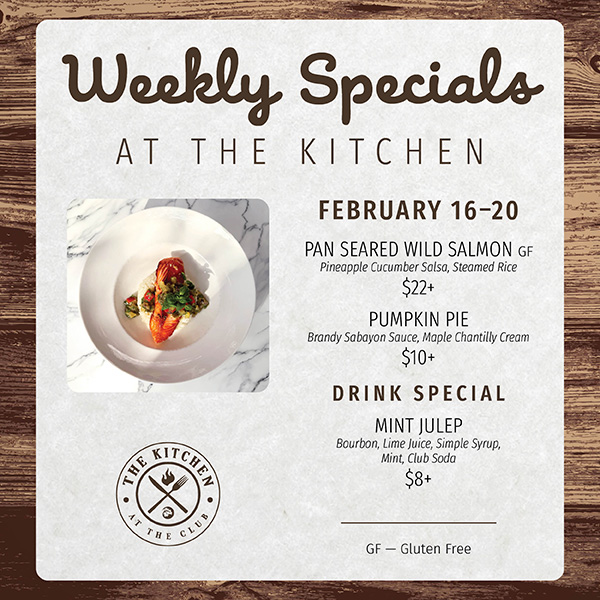 Weekly Specials at The Kitchen