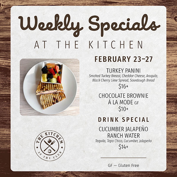 Weekly Specials at The Kitchen