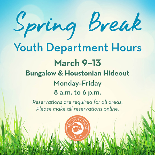 Spring Break Youth Department Hours