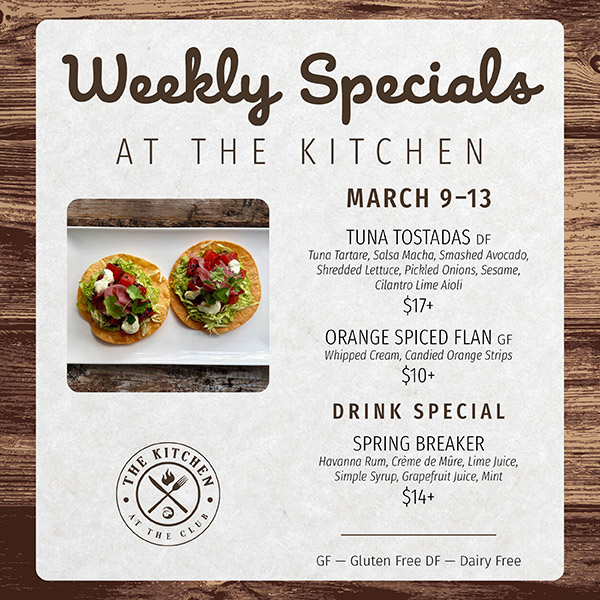 Weekly Specials at The Kitchen