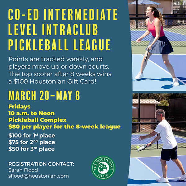 Co-Ed Intermediate Level Intraclub Pickleball League