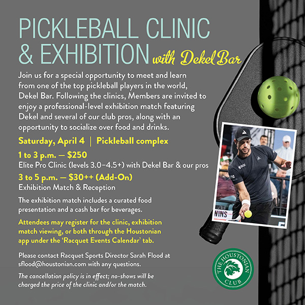 Pickleball Clinic & Exhibition with Dekel Bar