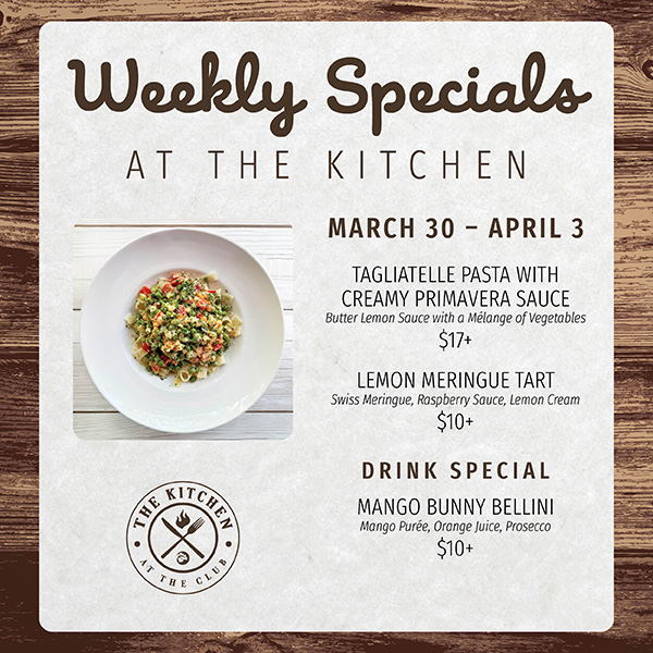 Weekly Specials at The Kitchen