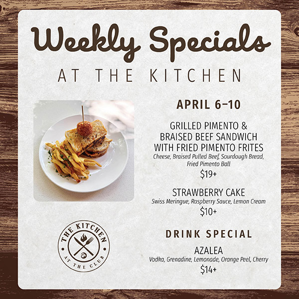 Weekly Specials at The Kitchen