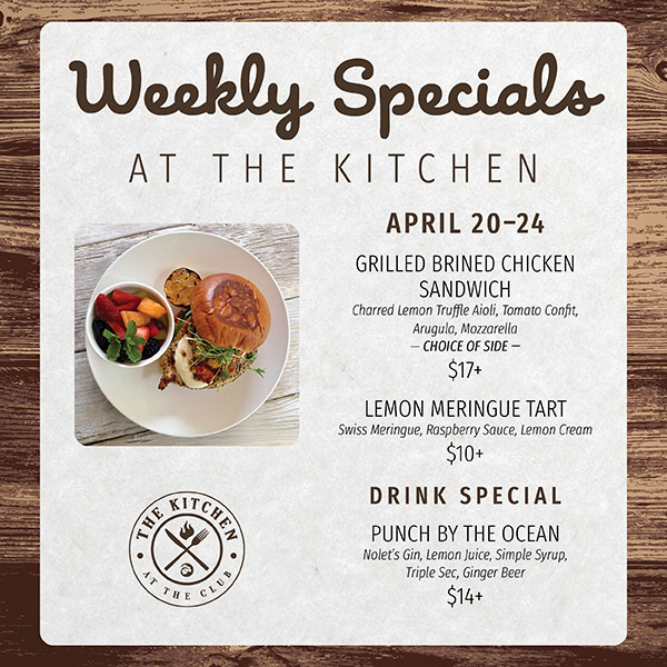 Weekly Specials at The Kitchen