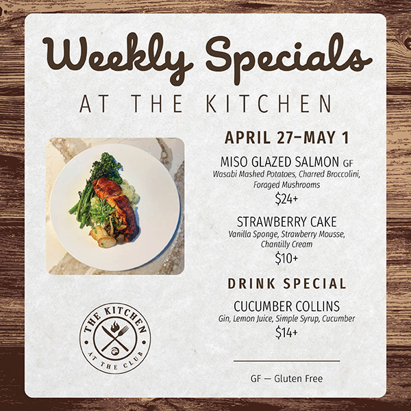 Weekly Specials at The Kitchen