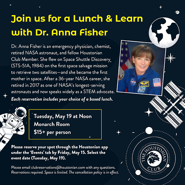 Join us for a Lunch & Learn with Dr. Anna Fisher
