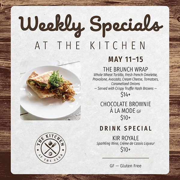 Weekly Specials at The Kitchen