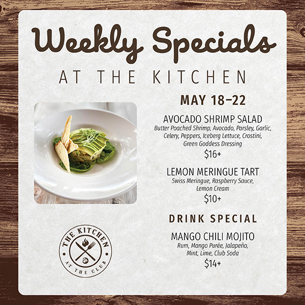 Weekly Specials at The Kitchen