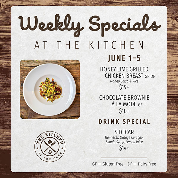 Weekly Specials at The Kitchen