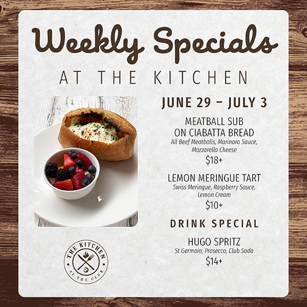 Weekly Specials at The Kitchen