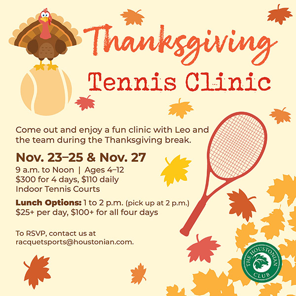 Thanksgiving Tennis Clinic