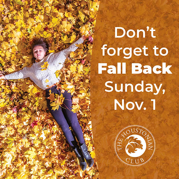 Dont forget to FALL BACK Sunday, Nov. 1