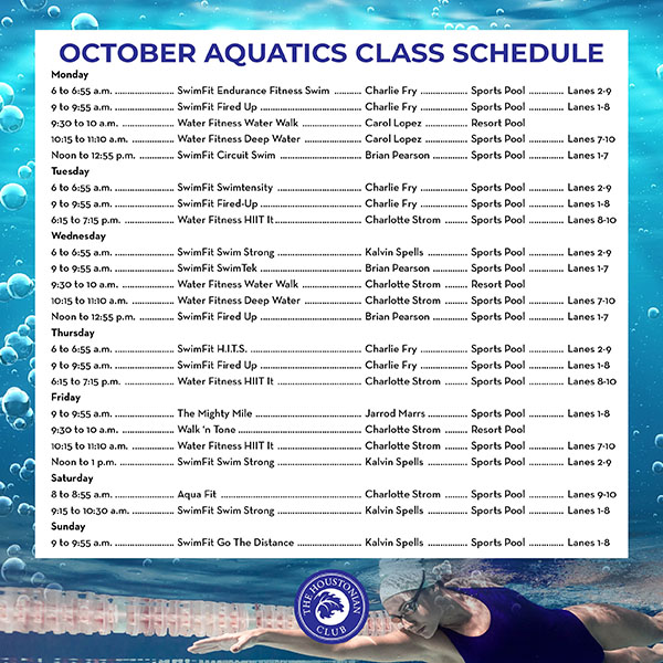October Aquatics Schedule