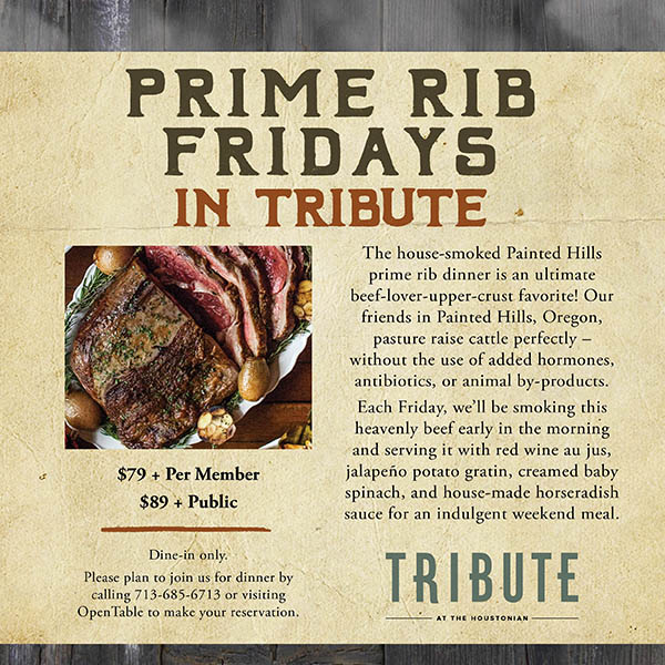 Prime Rib Fridays in TRIBUTE