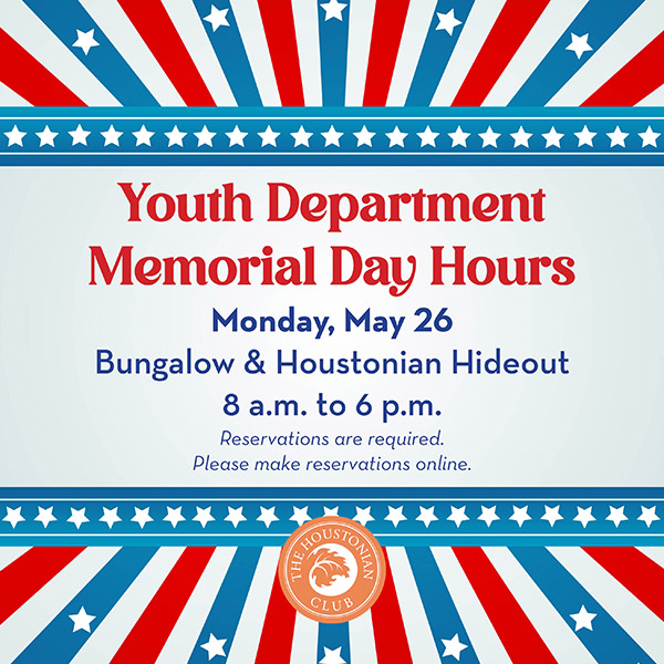 Youth Department Memorial Day Hours